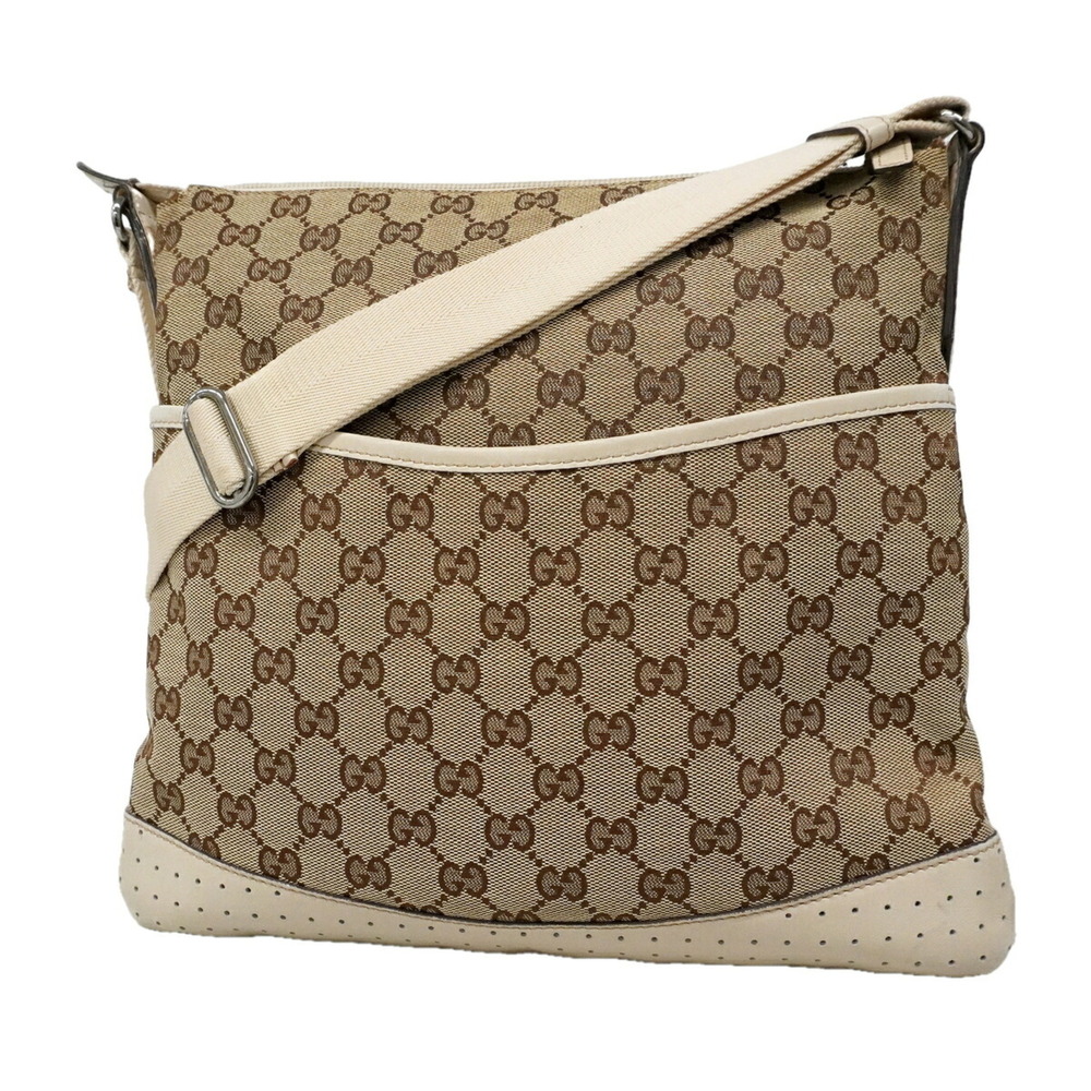 Gucci GG Canvas Shoulder Bag 145857 Beige Women's P3496305